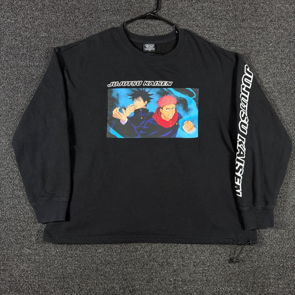 Jujutsu Kaisen Sweater Men's 2X Black Box Lunch Crewneck Pullover Anime (E241)